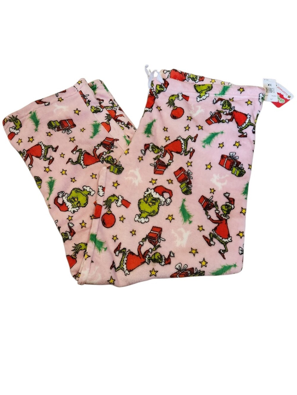 Pink Grinch Holiday Fleece Pajama Pants